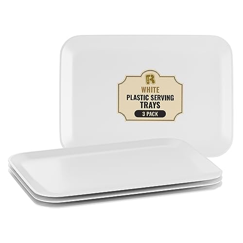 White Plastic Serving Trays for Party