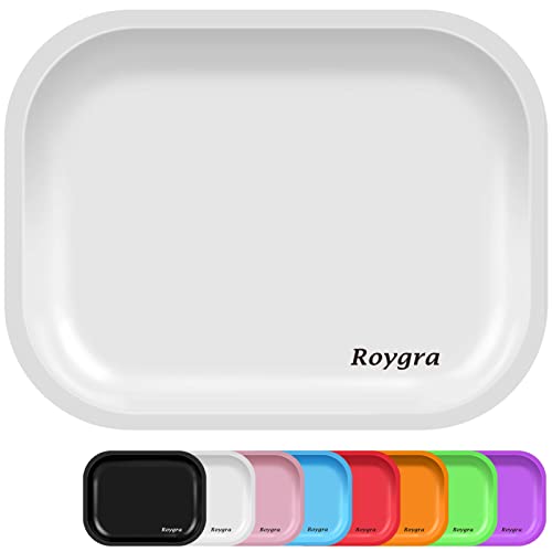 Matte White Metal Rolling Tray - Medium Size