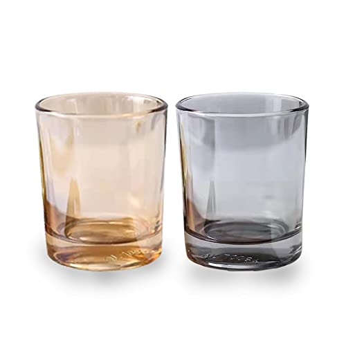 Amber & Gray Glass Tumbler Cup