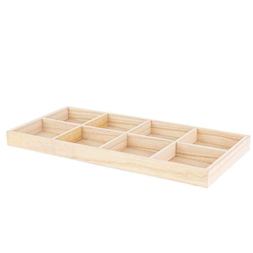 Rectangular Sectional Wooden Trays - 2 Pack