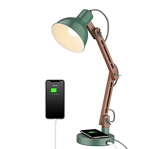Vintage Reading Light with Wireless Charger & Type-C Port