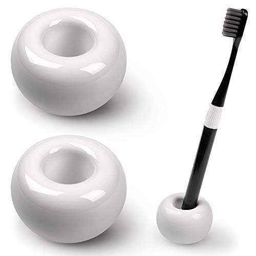 HanleyDepot Mini Ceramic Toothbrush Holder Stand