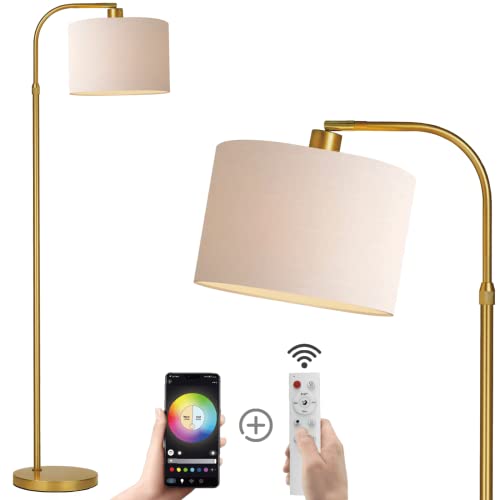 FINNCHY Gold Floor Lamp with Remote Control