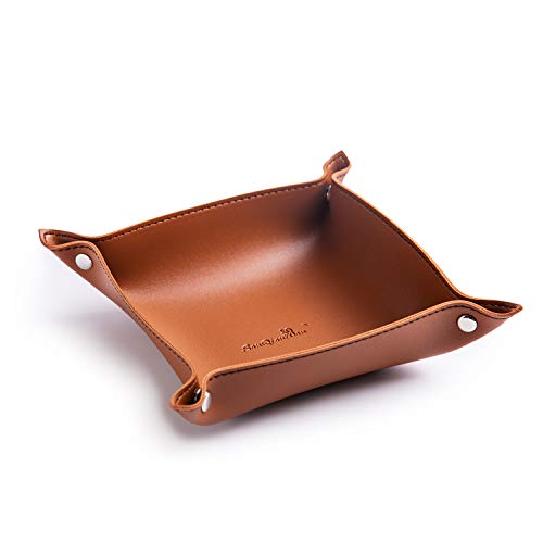 SANQIANWAN Leather Jewelry Valet Tray