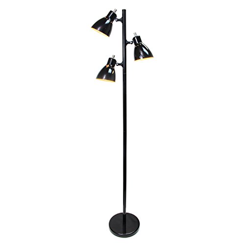 Simple Designs Metal Tree Floor Lamp, Black