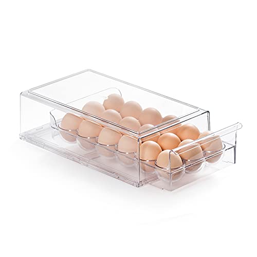 Refrigerator Egg Container BPA Free Stackable Storage, 18 Egg Tray