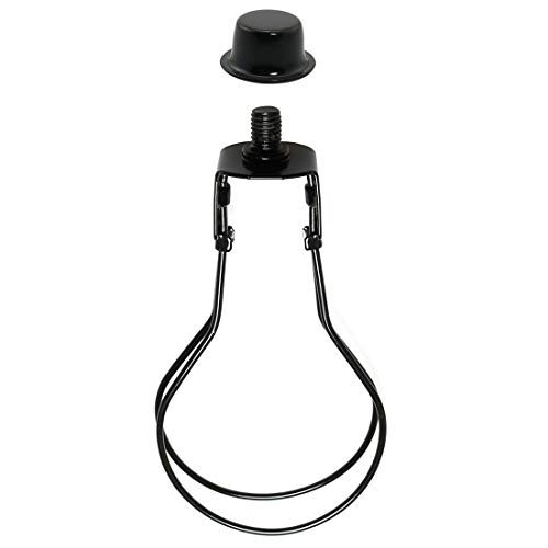 Black Round Light Bulb Holder with Lamp Shade Attaching Finial