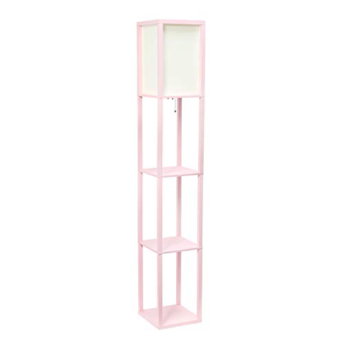 Simple Designs Pink Etagere Organizer Floor Lamp