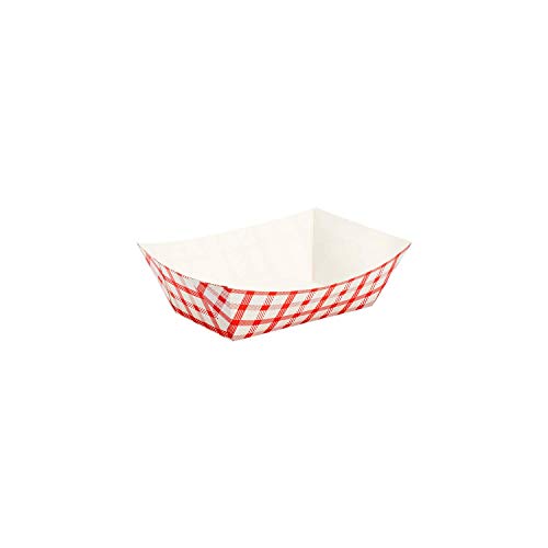 Karat 1 lb Checkered Red Food Tray (Case of 1000)
