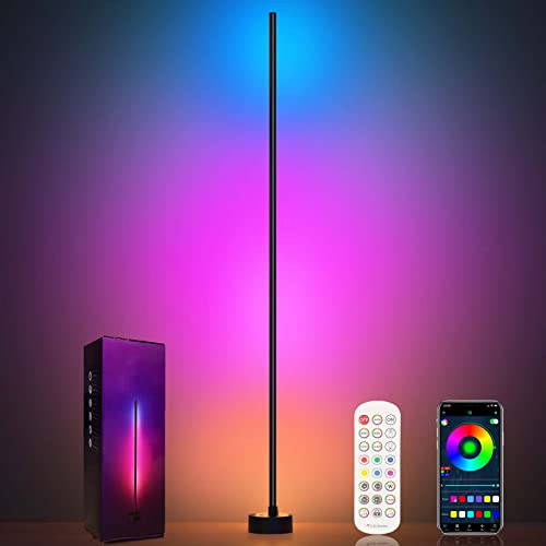 Miortior Corner Floor Lamp: Smart RGB LED Lamp with App and Remote Control