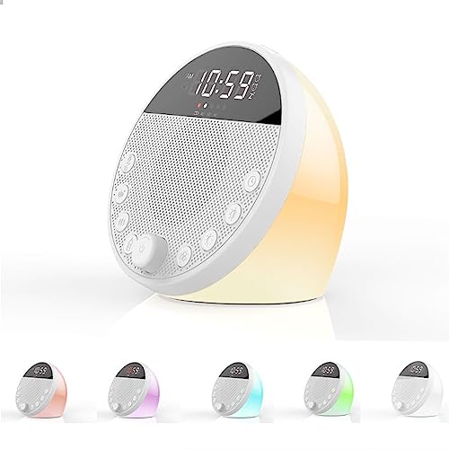 18 Soothing Sounds White Noise Machine with Alarm Clock and Light Colors