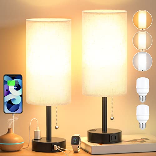 Bedroom Lamps Set of 2 with 3 Color Modes
