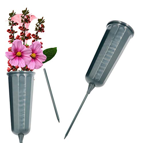 Evelots Cemetery Cone Vases-Sturdy Steel Stakes