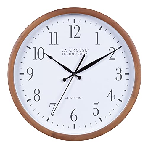 La Crosse 12.8" Atomic Walnut Analog Wall Clock