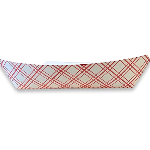 Red/White Paper Hot Dog Tray (50 Count)