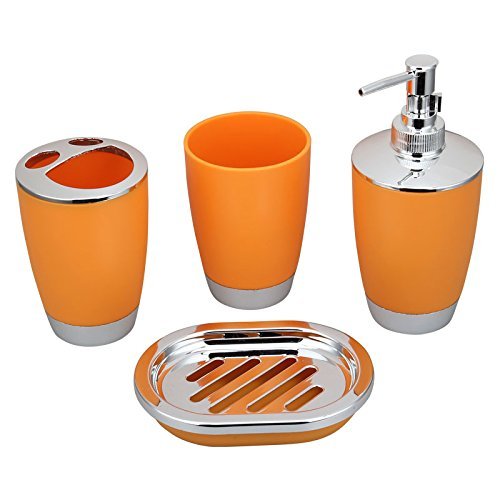 JynXos Bath Countertop Accessory Set - 4 Pieces (Orange)