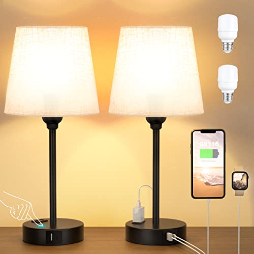 Compact Bedside Lamps with Charging Ports and Touch Control