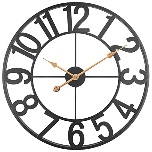 Oversized Modern Farmhouse Wall Clock - Black