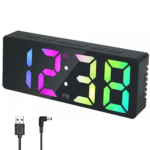 Colorful Digital Alarm Clock with Temperature and Calendar