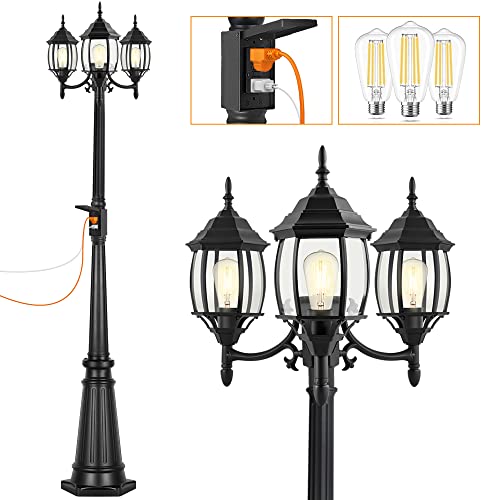 Outdoor Lamp Post Light with GFCI Outlet