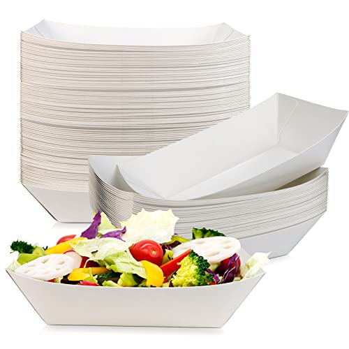 Oomcu Disposable Kraft White Paper Food Trays