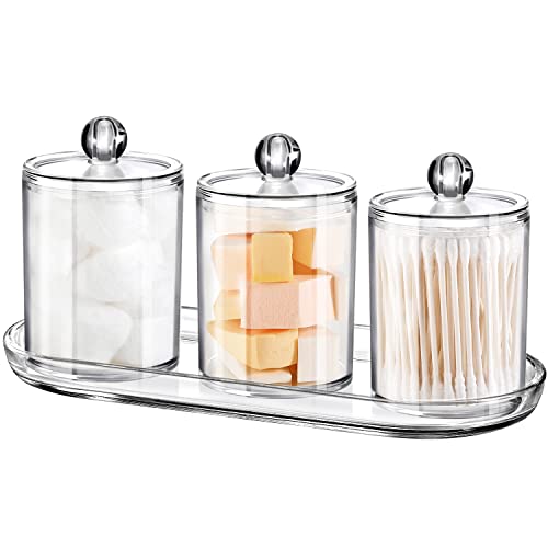 Stylish Qtip Holder Bathroom Set with Tray