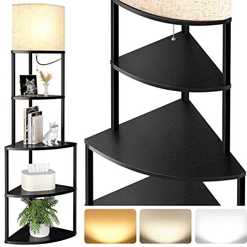 Addlon Floor Lamp with Shelves Plus
