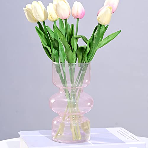 Pink Glass Vase for Flowers