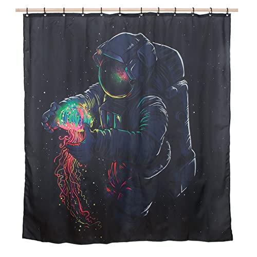 Colorful Astronaut Jellyfish Shower Curtain