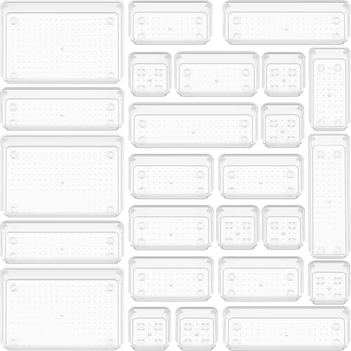 Clear Plastic Drawer Organizer Set