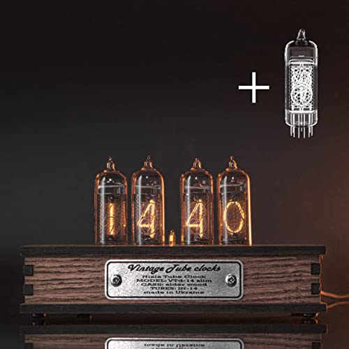Nixie Tube Clock Bundle with Spare IN-14 Tube