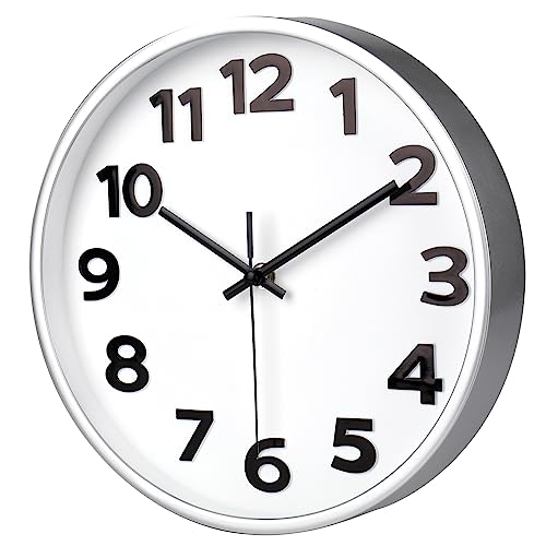 Modern Silver Wall Clock