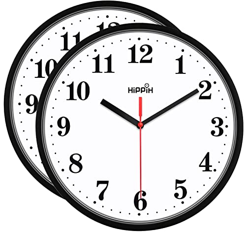 HIPPIH Silent Non Ticking Quartz Wall Clock