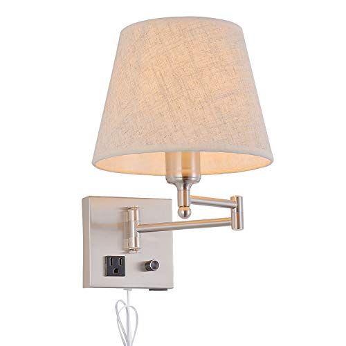 Wall Mount Light with Dimmable Switch and Outlet