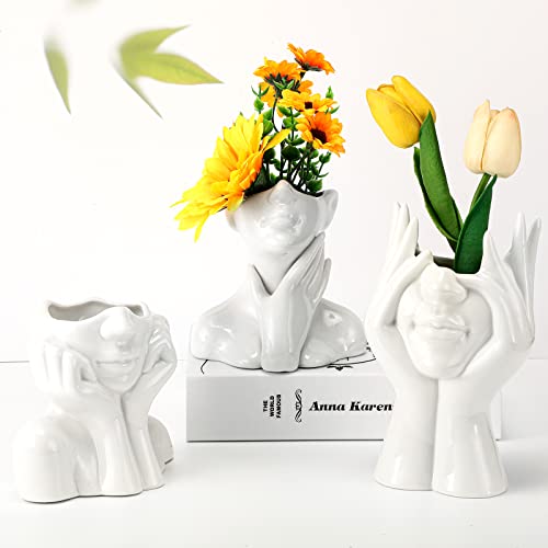 Sieral Ceramic Face Vase Female Form