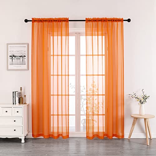 Regal Home Collections Orange Sheer Curtains