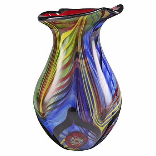 Hand Blown Teardrop Art Glass Vase