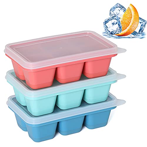 Mini Ice Cube Trays with Lid & Easy-Release Bottom - Space-Saving Solution