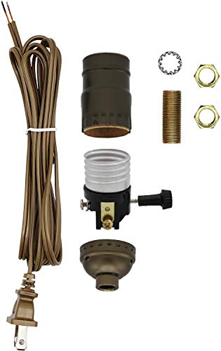 Lamp Repair Kit - All Essentials, 3 Way Socket, Matching Electric Cord (Bronze)