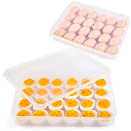 HANSGO Egg Holders with Lid - 24-Cavity Egg Container