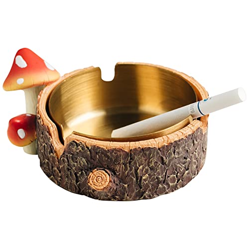Charming Mushroom Ashtray with Stainless Steel Tray