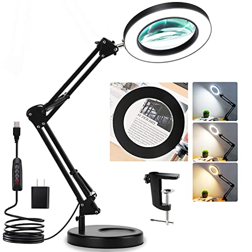 Veemagni Magnifying Glass with Light and Stand