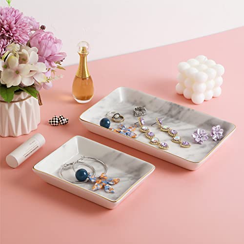 Marble Jewelry Dish Tray Set