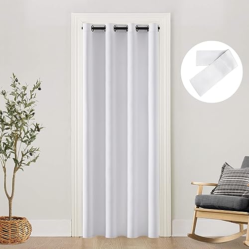 White Closet Curtains for Sliding Doorway
