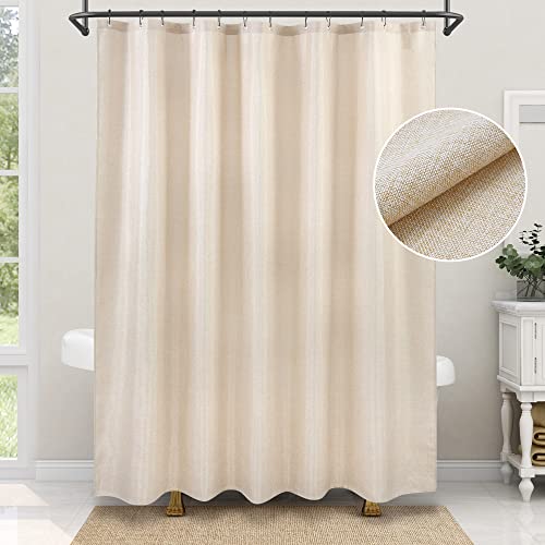 Luxurious Linen Shower Curtain for Farmhouse Bathrooms