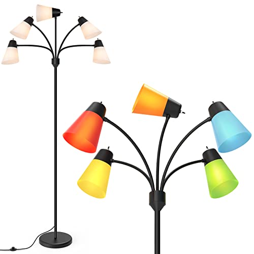 FOLKSMATE LED Floor Lamp - Multi-Head Modern Tall Standing Lamp