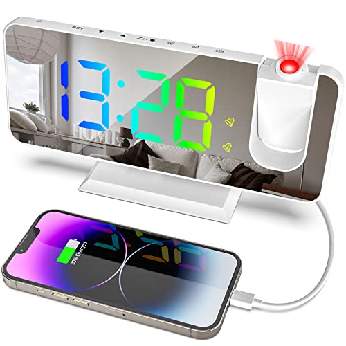 Ceiling Projection Alarm Clock with Digital Mirror Display