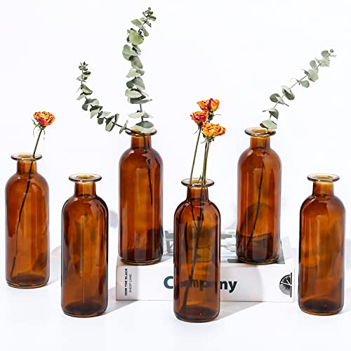 Amber Glass Vase Bud Vases Apothecary Jars Decor