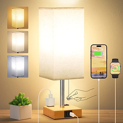 Versatile Bedside Lamp with USB Charging Ports