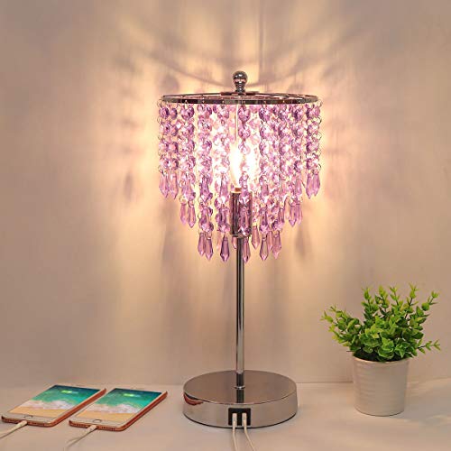 USB Bedside Crystal Lamp